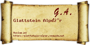 Glattstein Alpár névjegykártya